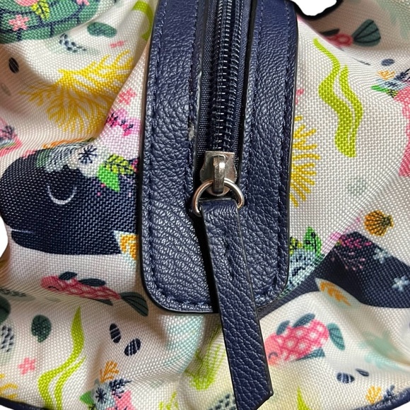 Lily Bloom Maggie Satchel Handbag Ocean Turtles and Whales - Picture 6 of 11